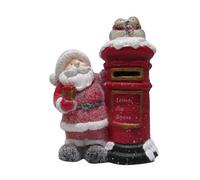 SecureFix Direct Santa Letter Box Christmas Figurine (Traditional Xmas Postbox Decoration Mail)