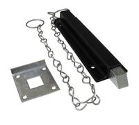 SecureFix Direct Spring Loaded Chain Bolt Latch (Pull Back Sprung Door Gate Catch Black)