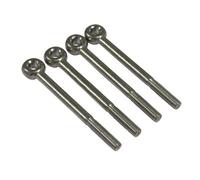 SecureFix Direct Stainless Steel Eyebolt Din 444 10mm X 100mm - Pack Of 4 (Marine Grade Metric Eye Bolt)