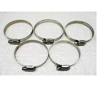 SecureFix Direct Stainless Steel Hose Clips X5 (27mm-51mm O Clamps T Bolt Pipe Worm Drive Adjustable)