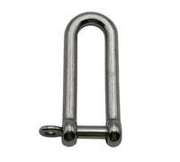 SecureFix Direct Stainless Steel Long Dee Shackle Captive Screw 6mm (Marine Fishing Boat Trawler D Connector)