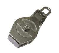 SecureFix Direct Stainless Steel Seine Pulley Block With Eye 125mm (19mm Wire Rope Metal Sheave Marine Pulling)