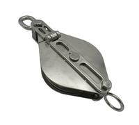 SecureFix Direct Stainless Steel Sheave Block With Swivel Eye 125mm (Single Pulley Bushed Industrial Wire Rope)