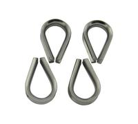 SecureFix Direct Stainless Steel Wire Rope Thimbles 3mm X4 (Marine Webbing Boat Cable Loop)