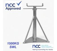 SecureFix Direct Static Caravan Axle Stand Very Large (18" - 24") - Pack Of 1 (Ncc Approved Mobile Home Support 1500Kg Swl)