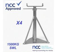 SecureFix Direct Static Caravan Axle Stands Small (10.5" - 14") - Pack Of 4 (Ncc Approved Mobile Home Support 1500Kg Swl)