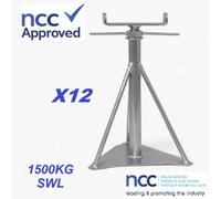 SecureFix Direct Static Caravan Axle Stands Very Large (18" - 24") - Pack Of 12 (Ncc Approved Mobile Home Support 1500Kg Swl)