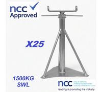 SecureFix Direct Static Caravan Axle Stands Very Large (18" - 24") - Pack Of 25 (Ncc Approved Mobile Home Support 1500Kg Swl)