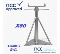 SecureFix Direct Static Caravan Axle Stands Very Large (18" - 24") - Pack Of 50 (Ncc Approved Mobile Home Support 1500Kg Swl)