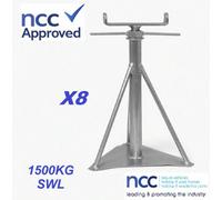 SecureFix Direct Static Caravan Axle Stands Very Large (18" - 24") - Pack Of 8 (Ncc Approved Mobile Home Support 1500Kg Swl)