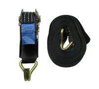 SecureFix Direct Tie Down Ratchet Strap 0.8T 5M X 25mm X1 (Black Cargo Lashing Load J Hook)