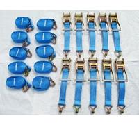 SecureFix Direct Tie Down Ratchet Straps 5T 50mm 4M X10 (Cargo Lashing Rack Load J Claw)