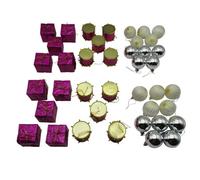 SecureFix Direct Traditional Mixed Christmas Tree Decorations X2 (Xmas Baubles Festive)