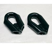 SecureFix Direct Tubular Wire Rope Thimbles With Fillet Plate 22mm X2 (Heavy Duty Tube Trawling Blue Painted)