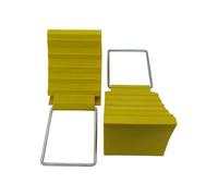 SecureFix Direct Wheel Chocks Tyre Brake Stoppers - Pack Of 2 (Compact Trailer Caravan Wedges Yellow Plastic)