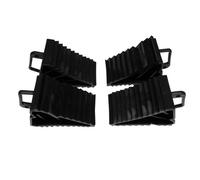 SecureFix Direct Wheel Chocks Tyre Brake Stoppers With Handle X4 (Trailer Caravan Wedges Black Plastic)