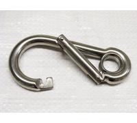SecureFix Direct Wide Opening Snap Carabina Clip 10mm - With Eyelet (Stainless Steel Spring Carabiner Rope Carbine Hook)