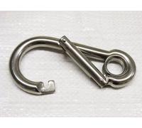 SecureFix Direct Wide Opening Snap Carabina Clip 11mm - With Eyelet (Stainless Steel Spring Carabiner Rope Carbine Hook)