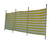 SecureFix Direct Wooden Pole Striped Camping Windbreak - Yellow 2.3M (Beach Holiday Garden Weather Shelter)