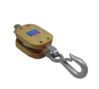 SecureFix Direct Wooden Pulley Block 8" Single Sheave Swivel Hook