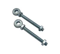 SecureFix Direct X2 20mm X 150mm Zinc Plated Swing Gate Eye Bolts With 2 Nuts (Bright Gate Hinge Eyebolt)