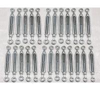 SecureFix Direct X25 M6 Galvanised Forged Straining Screw Eye Eye - Caravan Turnbuckle Open Body
