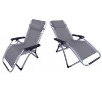 SecureFix Direct Zero Gravity Reclining Garden Chairs X2 (Folding Sun Lounger Patio Furniture)