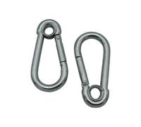 SecureFix Direct Zinc Plated Carbine Snap Hook With Eyelet 6mm X2 (Marine Gate Rope Karabina)