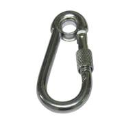 SecureFix Direct Zinc Plated Carbine Snap Hook With Screw Nut And Eyelet 10mm (Marine Gate Rope Karabina)