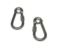 SecureFix Direct Zinc Plated Carbine Snap Hook With Screw Nut And Eyelet 6mm X2 (Marine Gate Rope Karabina)