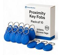 Securemydoor - 10X Rfid Proximity Fobs In Blue - Token - Fob - Tag - 125Khz Card Key - Ideal For Digital Keypad Access Control