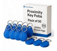 Securemydoor - 50X Rfid Proximity Fobs In Blue - Token - Fob - Tag - 125Khz Card Key - Ideal For Digital Keypad Access Control
