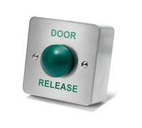 SecureMyDoor - DOOR RELEASE Green Dome Button Push Press To Exit Switch - Brushed Stainless Steel, Versatile & Easy Installation, Ideal for Commercial, Residential, and Industrial Buildings.