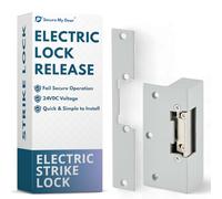 SecureMyDoor - Electric Lock Release Fail Secure with Adjustable Jaw for Door Access Control Systems - 24VDC - Ideal for Commercial, Residential, and Industrial Buildings - Strike Lock
