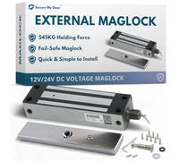 SecureMyDoor IP67 Weather Resistant External Magnetic Lock | Fail Safe Access Control Maglock | 1500lbs Holding Force | Stainless Steel | Ideal for Outdoor Use for Door or Gate