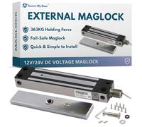 SecureMyDoor IP67 Weather Resistant External Magnetic Lock | Fail Safe Access Control Maglock | 800lbs Holding Force | Ideal for Outdoor Use | Stainless Steel Housing | Ideal for Door and Gate