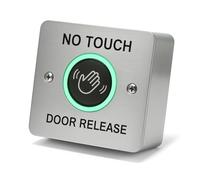SecureMyDoor - No Touch Exit Button Hands-Free Door Release Switch with LED Indicator - Surface Mount with Infrared Technology - Brushed Stainless Steel