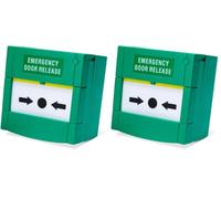 SecureMyDoor - Resettable Emergency Break Glass Call Point - Indoor Use - Fire Alarm Button Switch for Easy Access Control - Ideal for Commercial, Residential, and Industrial Buildings (Pack of 2)