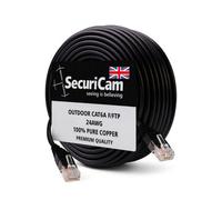 SECURICAM Cat6A Ethernet Cable Shielded Outdoor 20M Lldpe + Pvc - Network Patch Lead Rj45, 100% Copper, Poe, Cat 6A External