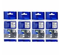 SECURICAM Tz231 / Tze-231 Compatible Label Tape - 4 Pack For Brother P-Touch Printers - 12mm Black On White