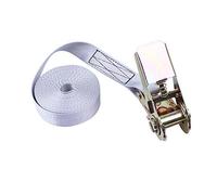 Securing Straps, SUPERTOOL Tensioning Belt Heavy Duty Ratchet Tie Down Cargo Straps, Lashing Capacity 800kg Break Strength for Lawn Equipment, Motorcycle (1Pcs - Grey - 25mm x 6m)