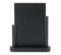Securit 15 x 21cm Lacquered Finish Elegant Medium Table Top Menu Chalk Board - Black