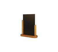 Securit 15 x 21cm Lacquered Finish Elegant Medium Table Top Menu Chalk Board - Teak