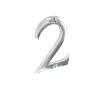 Securit 2 Chrome Door Number Silver (75mm)