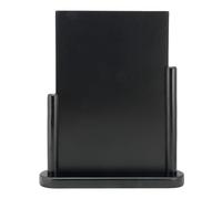 Securit 21 x 30cm Lacquered Finish Elegant Large Table Top Menu Chalk Board - Black