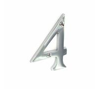 Securit 4 Chrome Door Number in Silver Securit Silver