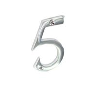 Securit 5 Chrome Door Number Silver (75mm)