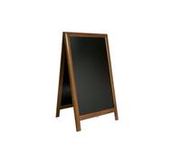 Securit 68 x 120cm Lacquered Finish Pavement Sandwich Chalk Board - Dark Brown