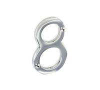 Securit 8 Chrome Door Number Grey (75mm)