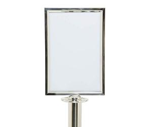 Securit A4 Portrait Barrier Post Top Sign Holder - Chrome, RS-SIGN-A4-PC